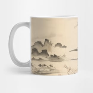 Crane birds - traditional japanese sumi e art Mug